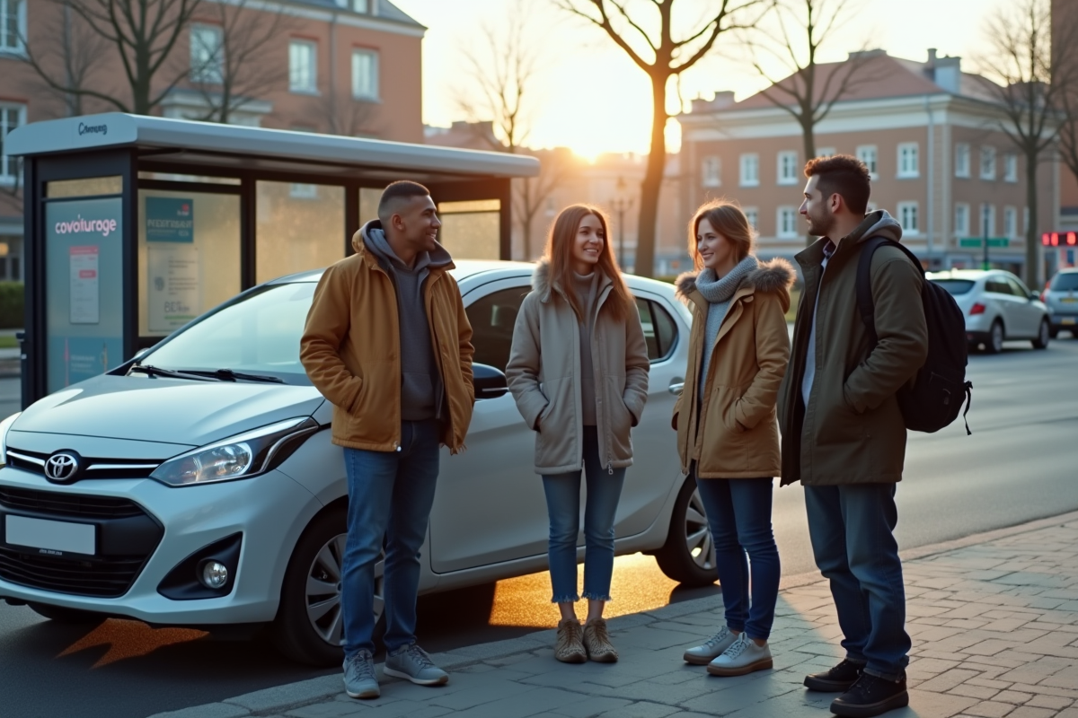 Groupe de quatre personnes près d